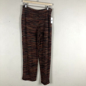The Works Pants Womens‎ Small Brown Striped Flared Leg High Rise Fashion Trendy